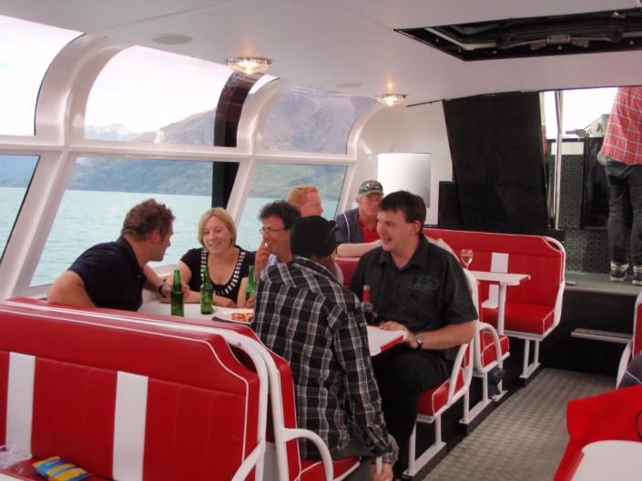 Enjoy a drink from our honesty bar on board the Queenstown Cruise